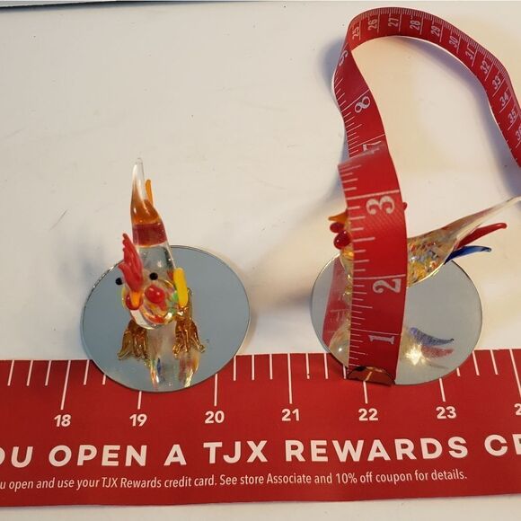 Hand-blown Glass Roosters - Picture 7 of 8